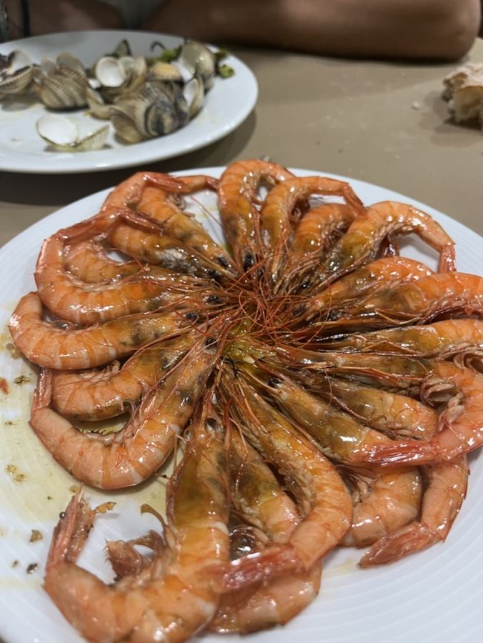 Plato de gambas a la plancha